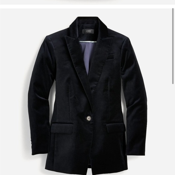 J. CREW Willa Blazer in Stretch Velvet Black size 2 - Picture 6 of 13